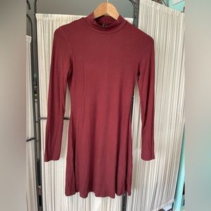 High neck sweater dress